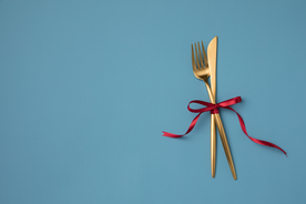 刀叉勺子餐具背景海报素材