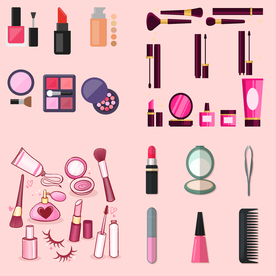 护肤化妆品素材矢量