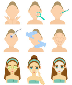 护肤化妆品素材矢量