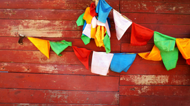 色达 经幡 宗教 西藏风光 青