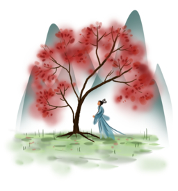 手绘樱花素材