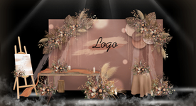 秋色撞色合影区甜品区