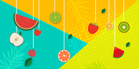 卡通水果背景墙