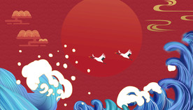 国潮风新年背景