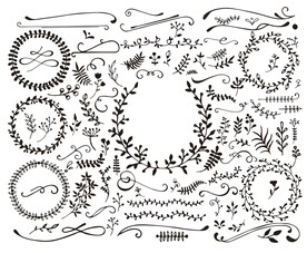 花草手绘边框元素简笔画