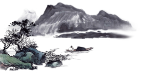 水墨山脉山峰