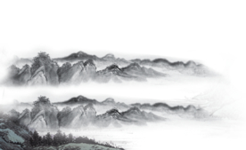 水墨山脉山峰