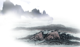 水墨山脉山峰
