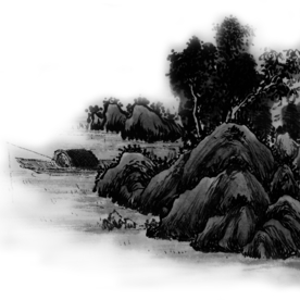 水墨山脉山峰