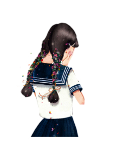 彩绘人物背影