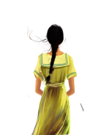 彩绘人物背影