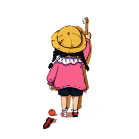 水彩手绘女孩