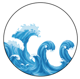 海浪卡通素材漫画圆圈