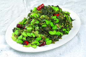 家常菜雪菜炒蚕豆