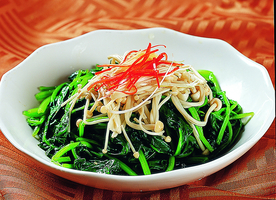 豫菜白灼金针菠菜