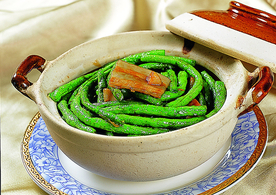 豫菜砂锅香肉豆角