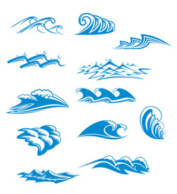 矢量图海浪浪花