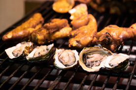 炭烤蛤蜊美食食材背景海报素材