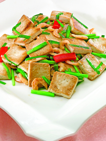 浙菜虾香炒老豆腐