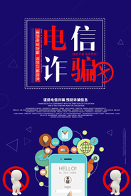 谨防电信诈骗金融诈骗海报