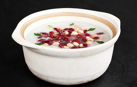 腰豆花生砂锅粥