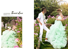 黄花情愿时尚浪漫婚纱相册模板