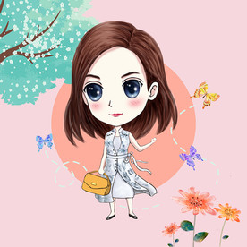 手绘卡通Q版美女