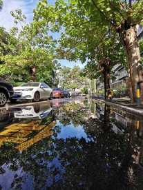 雨后小区路
