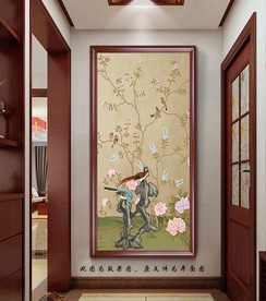 工笔花鸟玄关装饰画