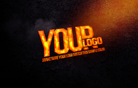 黑色背景火焰LOGO样机