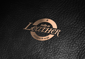 黑色皮质立体LOGO样机