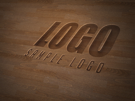 木头纹理立体LOGO样机