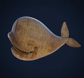 C4D 模型 摆动的木鲸鱼