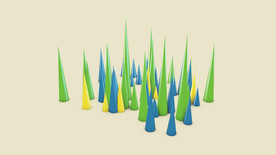 C4D模型 卡通小草小山地面体