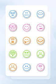 彩色线性表情包矢量图标