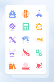 多彩扁平化学习教育类矢量图