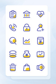 双色简约互联网常用图标