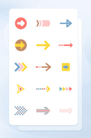 多彩面性箭头类矢量icon图标