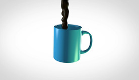C4D 模型动画 倒咖啡在杯子