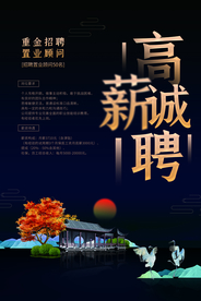 高薪诚聘招聘招人活动海报素材