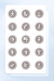 简约灰黑色生活应用人物图标手机