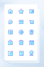 双色线面结合电商icon图标