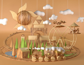 C4D 模型游乐园场景
