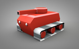 C4D 模型 像素坦克