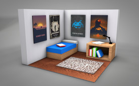 C4D 模型 卧室房间