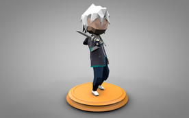 C4D 模型卡通剑客人偶手办