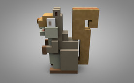 C4D 模型马赛克松树