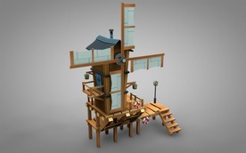 C4D 模型风车水车