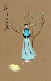 古装帅哥美女插画图片