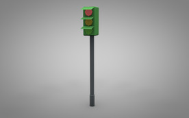 C4D 模型交通信号灯红绿灯